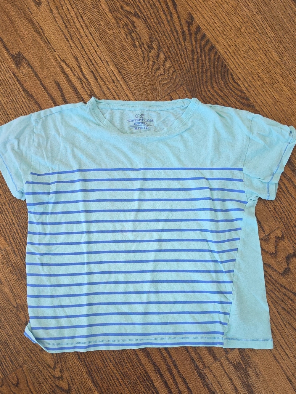 Vineyard Vines Light Blue Tee with Navy Stripes